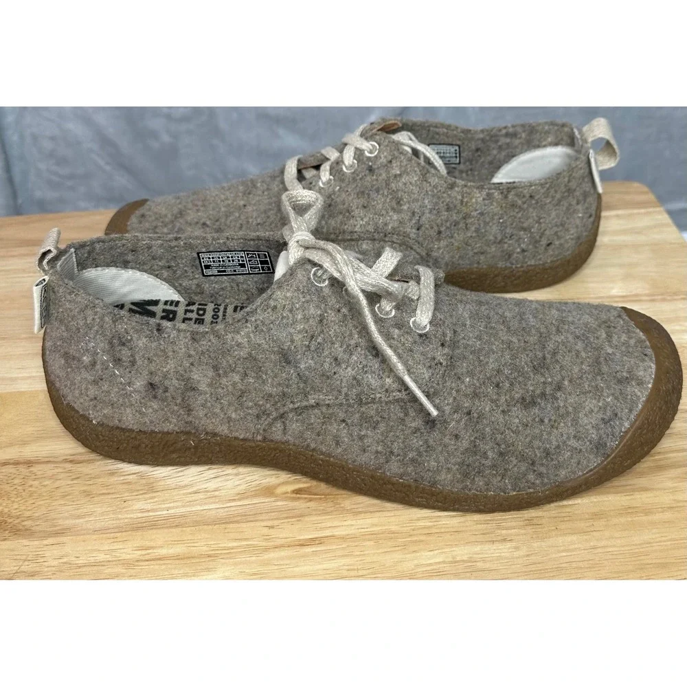 KEEN Mens Mossy Derby Shoes 11 Taupe Felt/Birch Recycled‎ Wool Comfort Casual